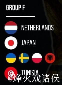 世界杯F组抽签出炉：荷兰，日本，突尼斯，欧洲附加B胜者